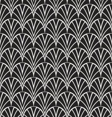 Sorunsuz Art Deco desen. Şık kabuk antika arka plan.