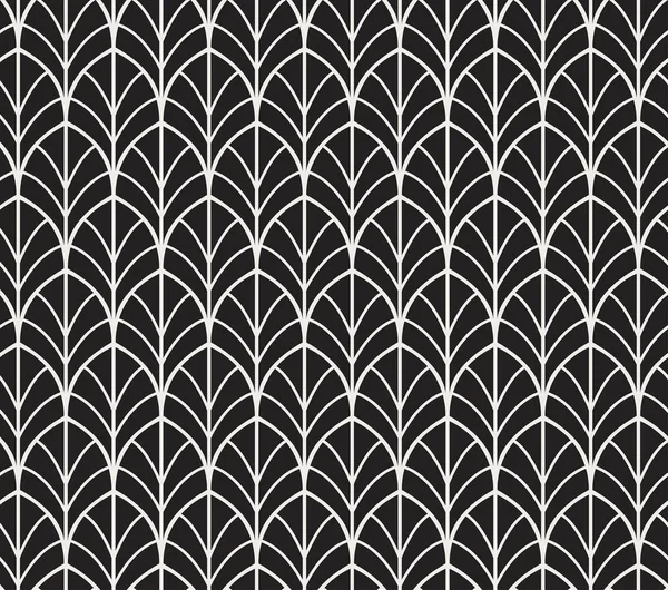Art Deco Seamless Pattern Background Geometric Leaves Decorative Texture — Stock Vector
