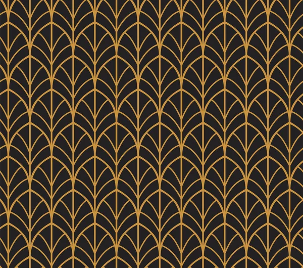 Art Deco Nahtlose Muster Hintergrund Geometrische Blätter Dekorative Textur — Stockvektor