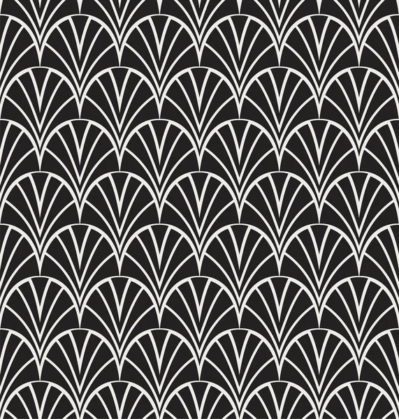 Seamless Art Deco Pattern Stylish Shell Antique Background — Stock Vector