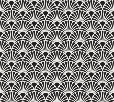 Japon süs vektör arka plan. Art Deco çiçek Seamless modeli. Geometrik dekoratif doku.