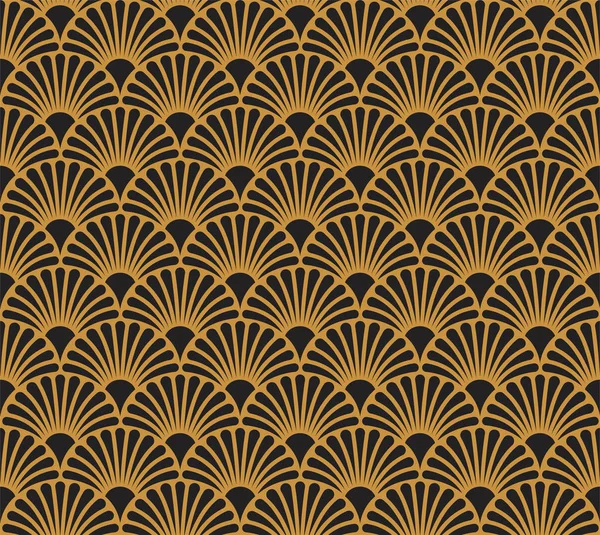 Japanischer Ornamentaler Vektorhintergrund Art Deco Florales Nahtmuster Geometrische Dekorative Textur — Stockvektor