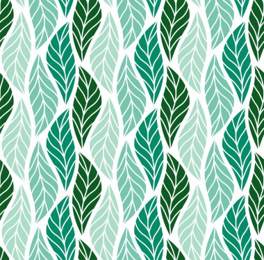 Geometrik yaprakları Dikişsiz desen vektör. Soyut vektör doku. Yaprak arka plan.