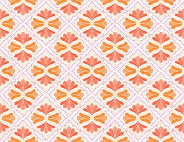 Şirin Damask Çiçeksiz Vektör Şablonu. Dekoratif Çiçek İllüstrasyonu. Soyut Sanat Deko Arkaplanı.