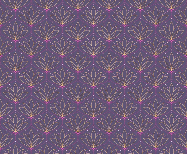 Damast Florales Nahtloses Muster Vektor Hintergrunddruck Retro Stil Dekorative Blütenstruktur — Stockvektor