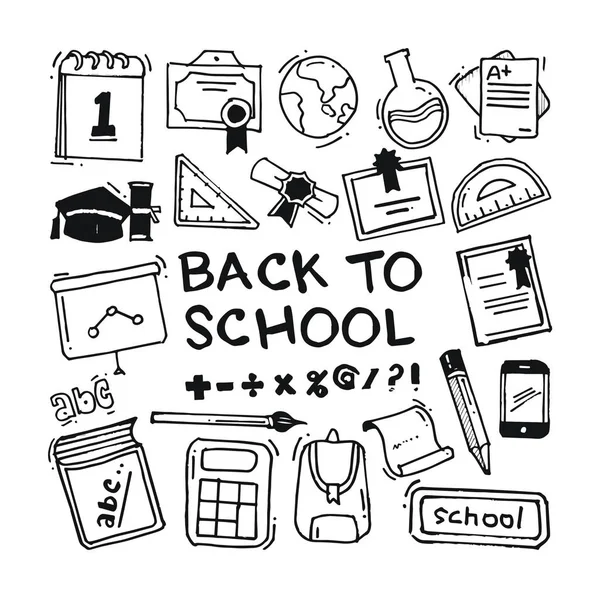 Doodle Powrót Szkoły — Wektor stockowy