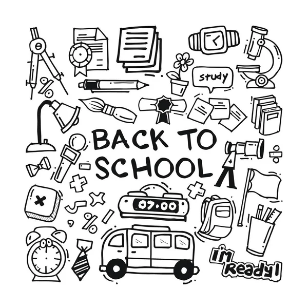 Doodle Volver Escuela — Vector de stock