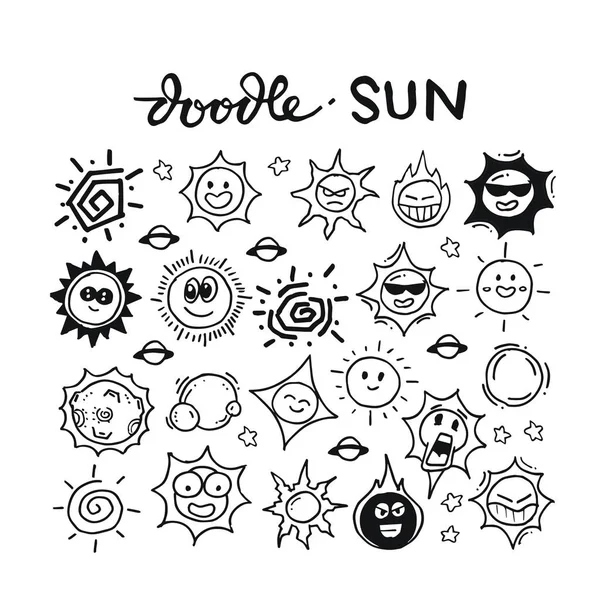 Doodle Sonne Symbol Vektor — Stockvektor