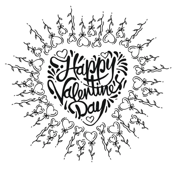 Doodle Feliz Día San Valentín Amor — Vector de stock