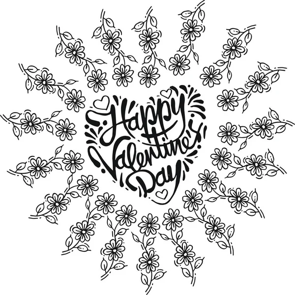 Doodle Happy Valentijnsdag Liefde — Stockvector