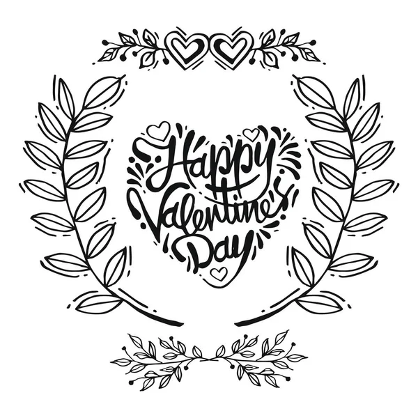 Doodle Happy Valentijnsdag Liefde — Stockvector