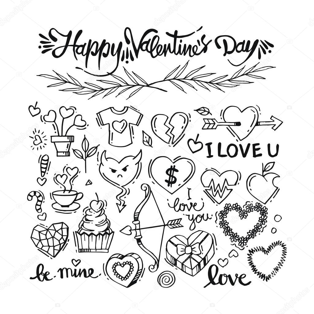 Doodle Happy Valentine's Day Love