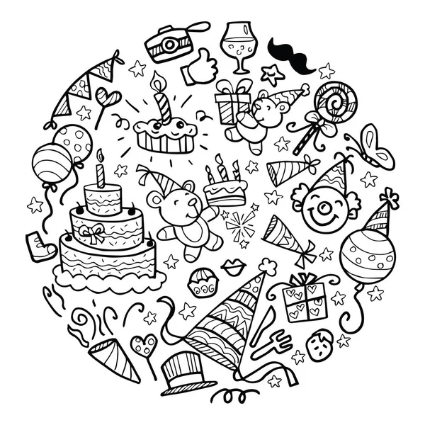 Pesta Ulang Tahun Doodle - Stok Vektor