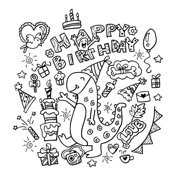 Uppsättning Födelsedagar Part Doodle Stockillustration