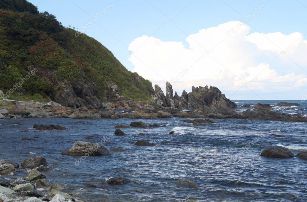 Sea, cliffs, Sakhalin