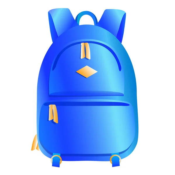 Blue backpack on a white background — Stock Vector