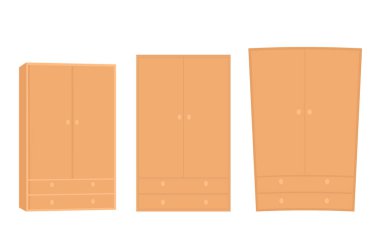 Üç ayrı ahşap dolap..