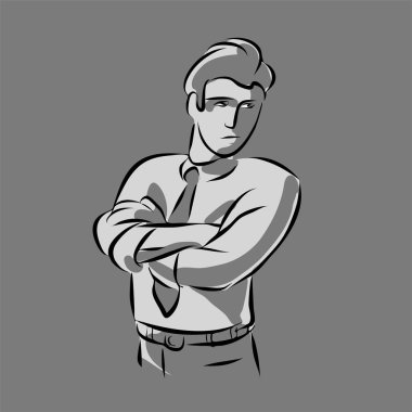 Sad and tired office worker man. vector Sad and tired office worker man. vector