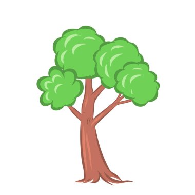 beyaz arkaplanda yeşil ağaç.