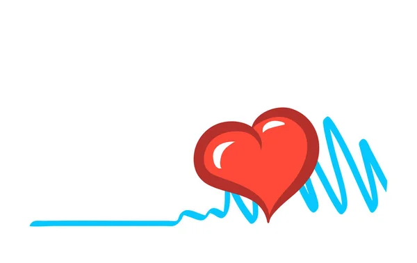 Символічне серце на тлі кардіограми . — стоковий вектор