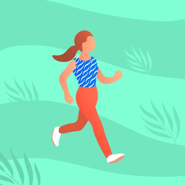 Sokakta koşan atletik genç kadın.