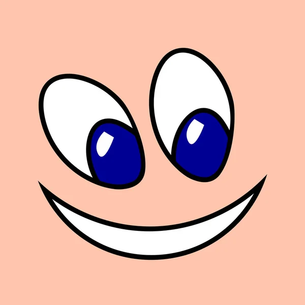 Vrolijke cartoon smiley met ogen. — Stockvector