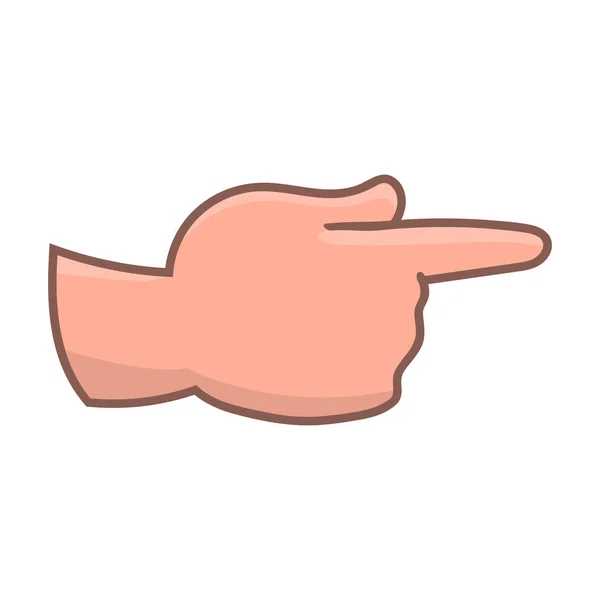 Cartoon male hand points with index finger. — 스톡 벡터