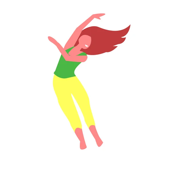 Dipinto giovane energico ragazza in un salto mentre ballando — Vettoriale Stock