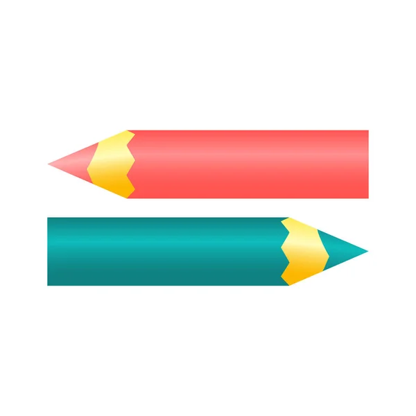 Λογότυπο με κόκκινο και πράσινο μολύβι. — Διανυσματικό Αρχείο