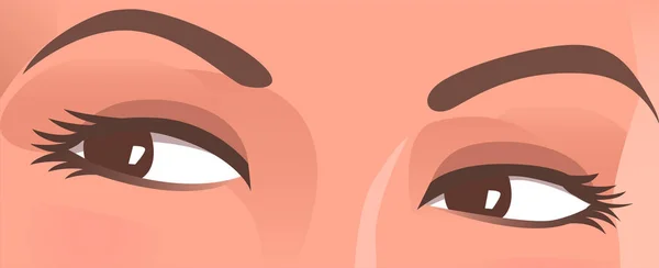 Olhos Encantadores Belo Visual Feminino Ilustração Retangular Vetorial Sobre Beleza — Vetor de Stock