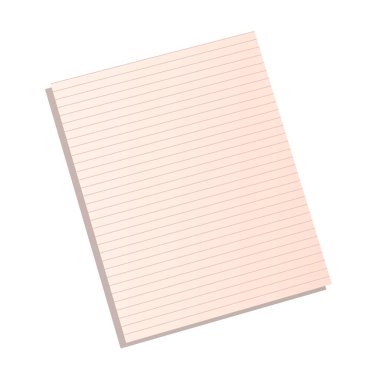 Beyaz arkaplanda boş bir defter sayfası.