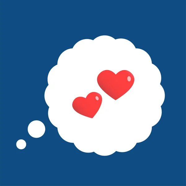 Nuage Blanc Avec Deux Cœurs Amoureux Illustration Vectorielle Sur Fond — Image vectorielle