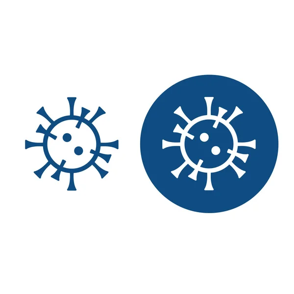 Icône Bleue Avec Coronavirus Dessiné Option Cercle Sans Elle Illustration — Image vectorielle