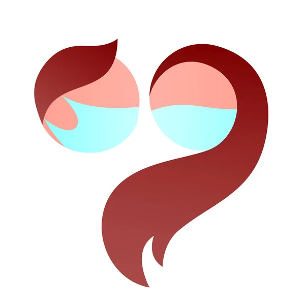 Simpel Logo Met Een Verliefde Man Vrouw Teken Hoofden Vector — Stockvector