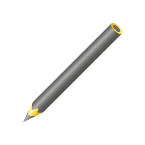 一支简单的木制铅笔 锐利的笔 用平面样式表示的矢量孤立图 — 图库矢量图片
