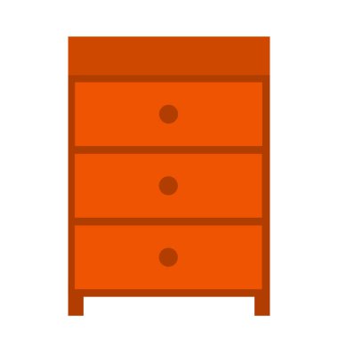 Tahta kahverengi çekmece sandığı. Vektör izole düz illüstrasyon