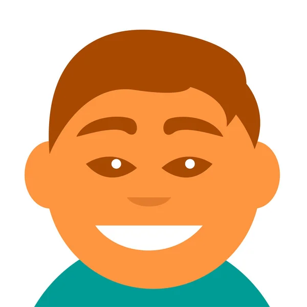 Обличчя Молодого Чоловіка Посмішкою Азійська Зовнішність Плоский Аватар Приклад Вектора — стоковий вектор