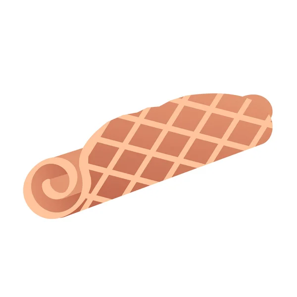 Gekochte Leckere Waffelbrötchen Muster Einem Käfig Vektor Isolierte Illustration — Stockvektor