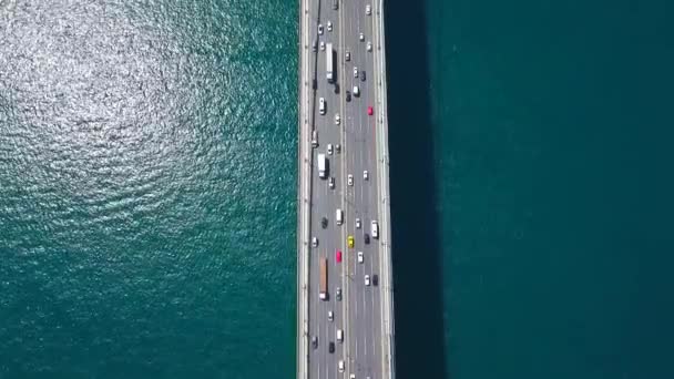 Brug Cars Zee Istanbul Turkije — Stockvideo