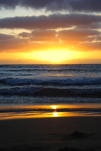 Vacker Solnedgång Över Havet Horisont — Stockfoto