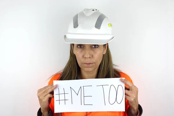Me too social movement a Latin American construction Woman holding a me too sign
