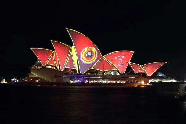 Sydney Australia Maja Sydney Opera House Pokazana Podczas Vivid Sydney — Zdjęcie stockowe