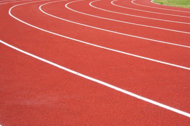 Bir atletizm pistinin şeritleri