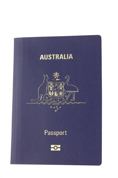 Australian Passport Cover White Background Stock Photo