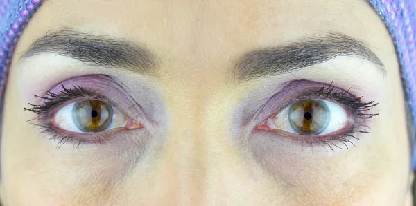 Detail Obrázek Ženy Krásné Modré Oči — Stock fotografie