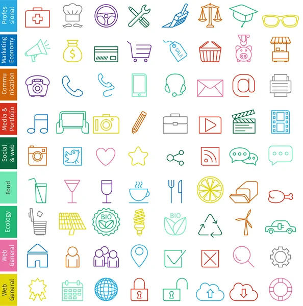 Trendy illustration of web icons set for business — Stock Vector