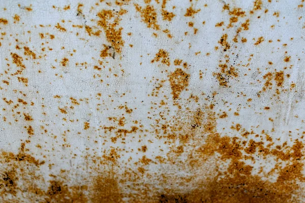 Металлическая Поверхность Белой Краской Которая Прошла Временные Повреждения Много Образовалась — стоковое фото