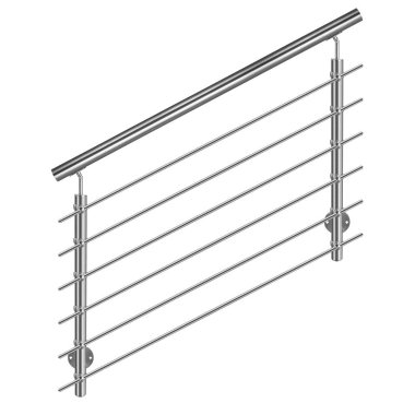 Modern bir korkuluk paslanmaz çelik izole. Bu korkuluk merdiven ve balkon'ın için kullanılır