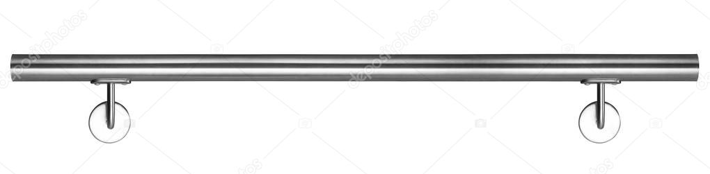 A Modern Handrail Stainless Steel isolated on white Background for Stairs