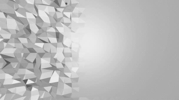 Schwarz-weiße Low-Poly-Wellenfläche — Stockvideo